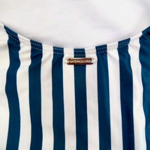 NEW! Kenny Flowers The Hamptons Navy Striped One Piece Swimsuit SZ M - Picture 9 of 11